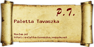 Paletta Tavaszka névjegykártya